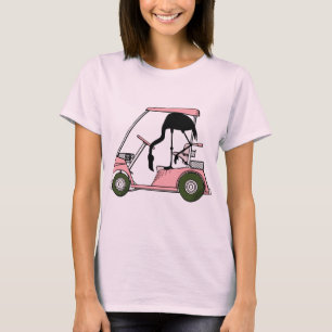 Lustiges Golf-Themen-Golfcart-Flamingo-Golf-Caddy T-Shirt