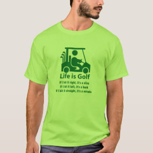 Lustiges Golf-Wagen-Golfspieler-Grün-hellgrüner T T-Shirt