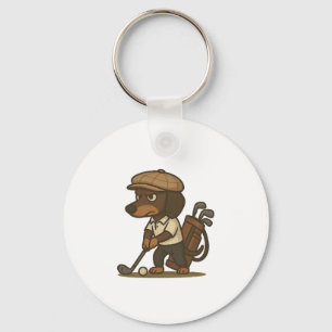 Lustiges Golfer-Geschenk � Dachshund auf dem Absch Schlüsselanhänger