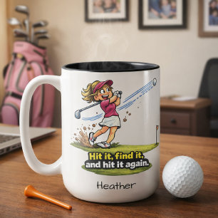 Lustiges Golfer-Mädchen-Fairway-Fun-Tasse Zweifarbige Tasse