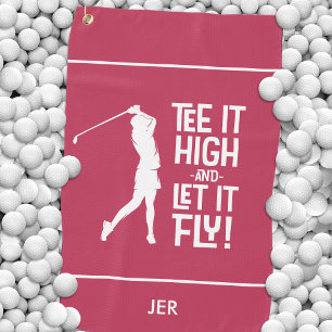 Lustiges Golfer-Zitat Benutzerdefiniert Magenta Ro Golfhandtuch