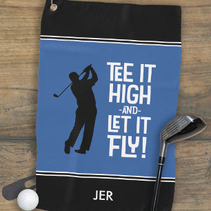 Lustiges Golfer-Zitat Benutzerdefiniert Schwarz &  Golfhandtuch