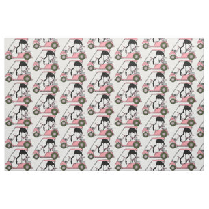 Lustiges Golfwagen-Muster Flamingo Golf Caddy Stoff
