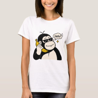 Lustiges Gorilla-Bananen-Telefon Damen T-Shirt