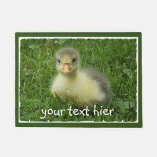 lustiges Gosling und dein Text in Weiß Fußmatte