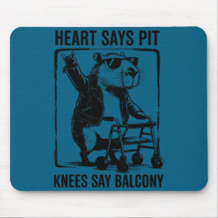 Lustiges Grafik-Herz sagt Pit Knie sagen Mousepad