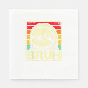 Lustiges Grafik-Meme Faultier Bruh für Jungen Mädc Serviette