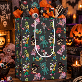 Lustiges Gruseliges Cartoon-Monster Halloween Mittlere Geschenktüte