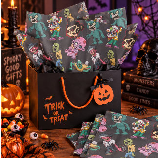 Lustiges Gruseliges Cartoon-Monster Halloween Seidenpapier