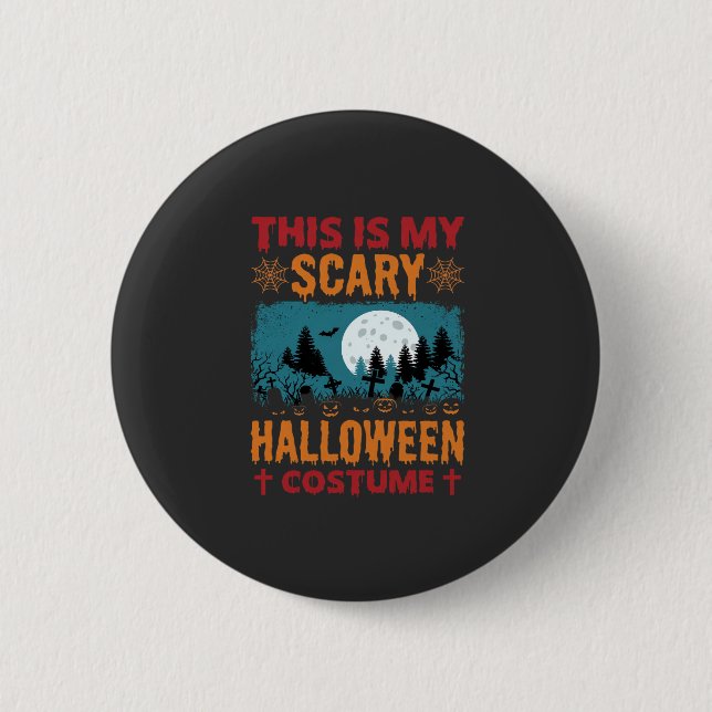 Lustiges Gruseliges Halloween-Kostenüm Friedhof Mo Button (Vorderseite)