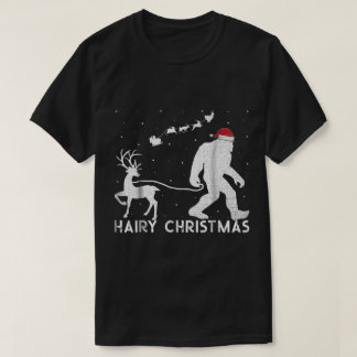 Lustiges haariges Weihnachten Bigfoot-Design T-Shirt