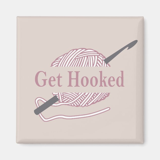 lustiges Häkelkoketter-Sprichwort Magnet (Vorne)