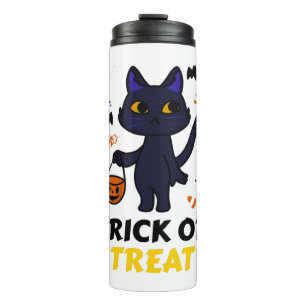 lustiges halbrunder Katzenkostüm - halloween-Gesch Thermosbecher