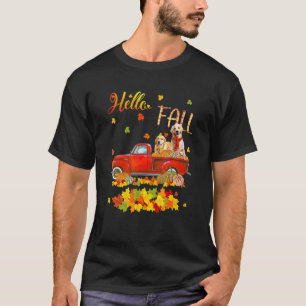 Lustiges Hallo Herbst Golden Retriever Blatt Herbs T-Shirt