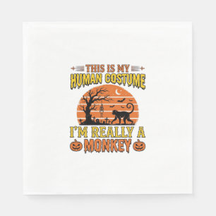 Lustiges Halloween-Affen-Mensch-Kostüm-Shirt-Desig Serviette