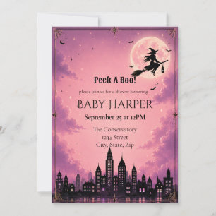 Lustiges Halloween-Baby-Shower-Einladung Rosa Einladung
