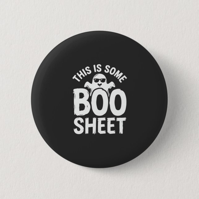 Lustiges Halloween Boo Sheet Gespenst Design_1 Button (Vorderseite)