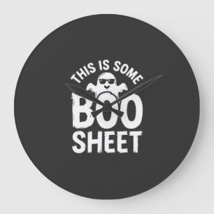 Lustiges Halloween Boo Sheet Gespenst Design_1 Große Wanduhr