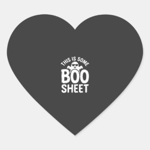 Lustiges Halloween Boo Sheet Gespenst Design_1 Herz-Aufkleber