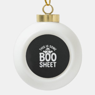 Lustiges Halloween Boo Sheet Gespenst Design_1 Keramik Kugel-Ornament