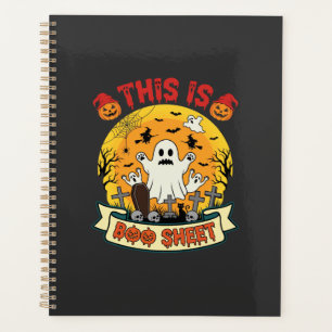 Lustiges Halloween Boo Sheet Gespenst Friedhof Planer