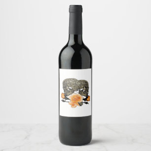 Lustiges Halloween-Design 'Bis dass der Tod uns sc Weinetikett