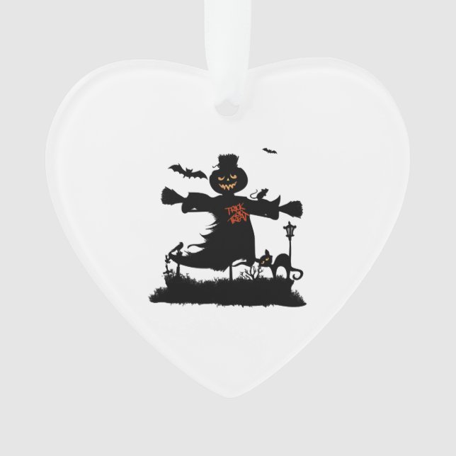 Lustiges Halloween-Design mit Vogelscheuche Ornament (Vorderseite)