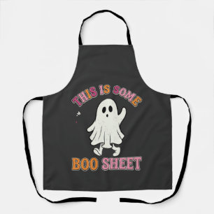 Lustiges Halloween-Geist Boo-Blatt Floral Retro-De Schürze