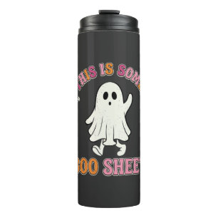 Lustiges Halloween-Geist Boo-Blatt Floral Retro-De Thermosbecher
