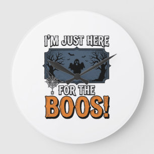 Lustiges Halloween-Gespenst T-Shirt Design_1 Große Wanduhr