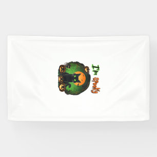 Lustiges Halloween Gruseliges Schwarzes Katze Kürb Banner
