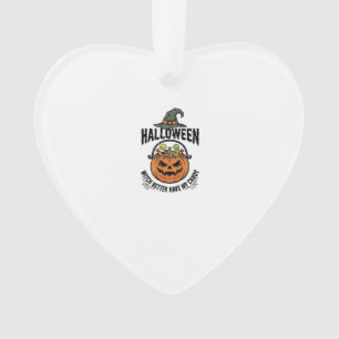 Lustiges Halloween-Hexen-Süßigkeiten-Kürbis-Shirt- Ornament
