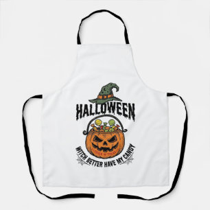 Lustiges Halloween-Hexen-Süßigkeiten-Kürbis-Shirt- Schürze
