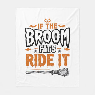 Lustiges Halloween-Hexenbesen-Vintage-Shirt-Design Fleecedecke