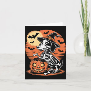 Lustiges Halloween-Hund-Skelett-Design Gruseliges  Karte
