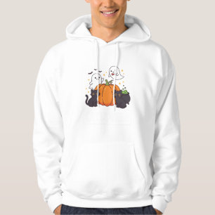 Lustiges Halloween-Katz-Geister-Kürbis-Design Catl Hoodie