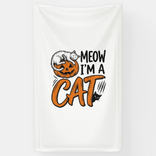 Lustiges Halloween-Katze-Kürbis-Typografie-Shirt-D Banner
