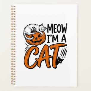 Lustiges Halloween-Katze-Kürbis-Typografie-Shirt-D Planer