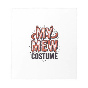 Lustiges Halloween-Katzen-Miau-Kostüm Vintage-Desi Notizblock
