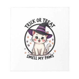 Lustiges Halloween-Katzenshirt - Süßes Trick-or-Tr Notizblock