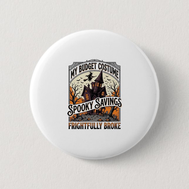 Lustiges Halloween-Kostenüm gebrochene Hexe Spukha Button (Vorderseite)
