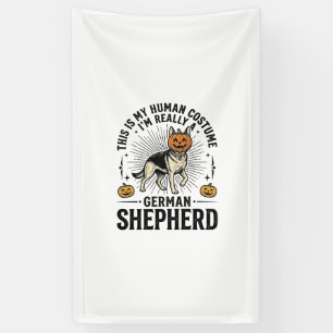 Lustiges Halloween-Kostüm für Deutsche Schäferhund Banner
