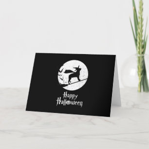 Lustiges Halloween-Kostüm Hexe Rottweiler Hundelie Feiertagskarte