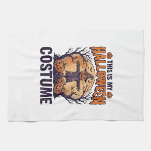 Lustiges Halloween-Kostüm Kürbis Hexe Shirt Design Geschirrtuch