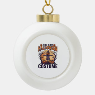 Lustiges Halloween-Kostüm Kürbis-Hexen-Shirt-Desig Keramik Kugel-Ornament