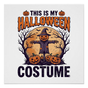 Lustiges Halloween-Kostüm Kürbis-Hexen-Shirt-Desig Poster