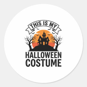 Lustiges Halloween-Kostüm Spukhaus Vintage-Shirt Runder Aufkleber
