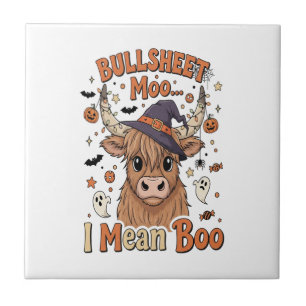 Lustiges Halloween-Kuh-Bullsheet, meine ich Fliese