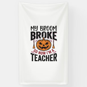 Lustiges Halloween-Lehrer-Besengin-Design_ Banner