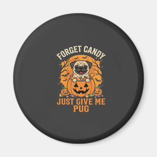 Lustiges Halloween-Mops-Süßigkeiten-Design_1 Magnet